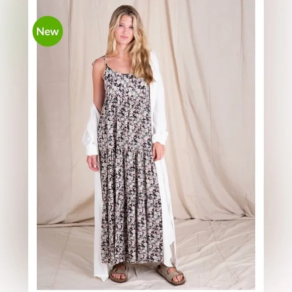 NATURAL LIFE Floral Maxi Dress - Black and White - Picture 2 of 10